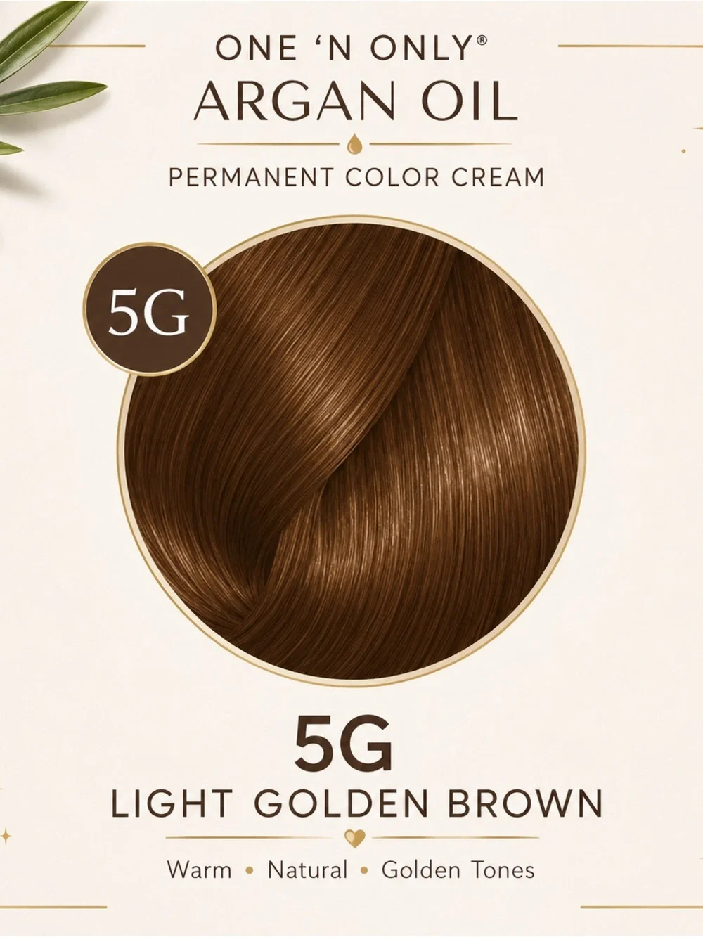 Argan Oil Permanent Color Cream - Light Golden Brown (5G) - Pack of 2